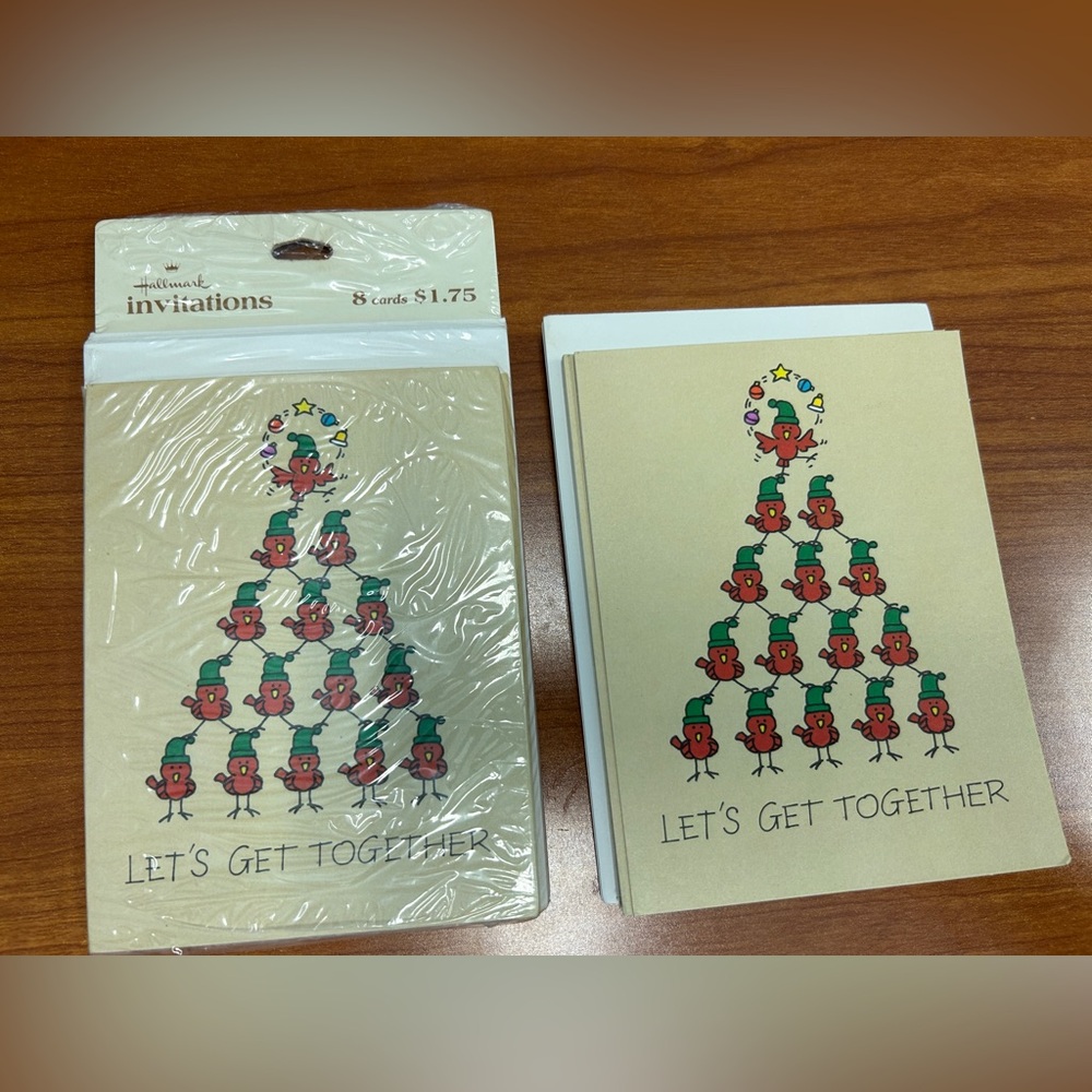 Hallmark Vintage Christmas Holiday Party Invitations Cardinals